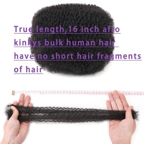 Bulk Human Hair 16-Inch 30g/bundle Natural Black Mini Twist Human main image 4